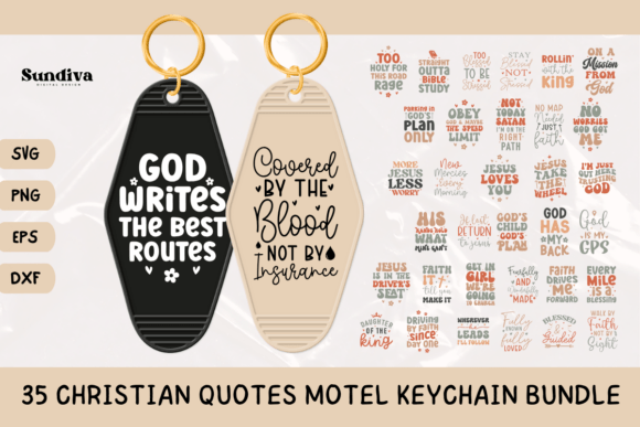 35 Christian Quote Motel Keychain Bundle