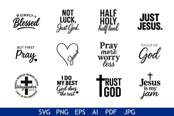 Christian Faith Quote Design Bundle