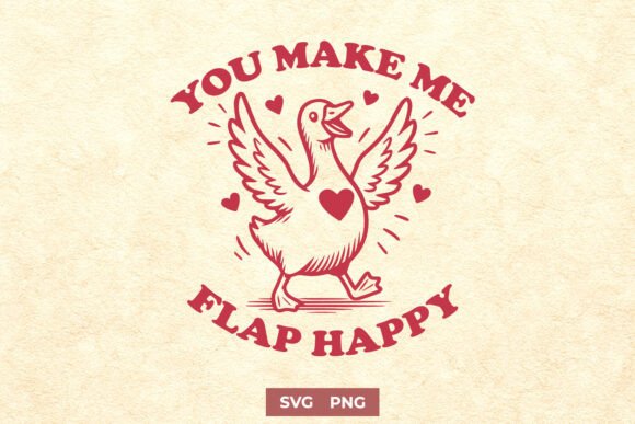 Funny Goose Love SVG PNG Flap Happy