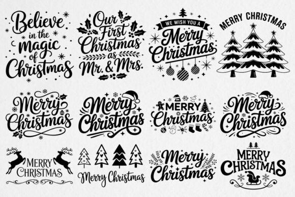 Vintage Christmas Quote Bundle